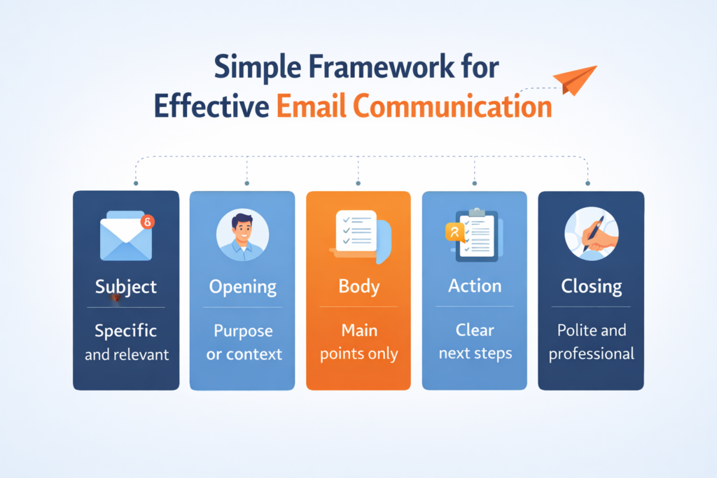 Effective Email Communication in the Workplace: Why Most Professionals Get It Wrong 3 workplace email structure framework